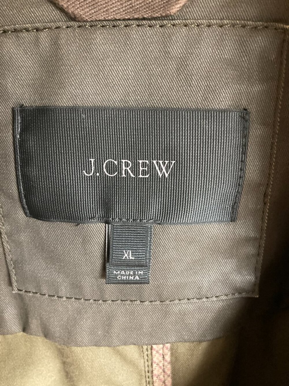 J Crew Field Jacket, XL, olive w/gold snaps & hidden zipper, good used condition - Picture 12 of 16